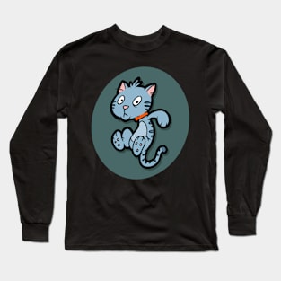 grey cat Long Sleeve T-Shirt